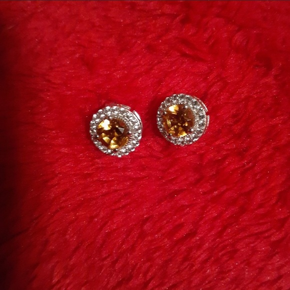 Sterling silver/CITRINE Nov. birthstone earrings Kay Jewelers - Picture 3 of 4